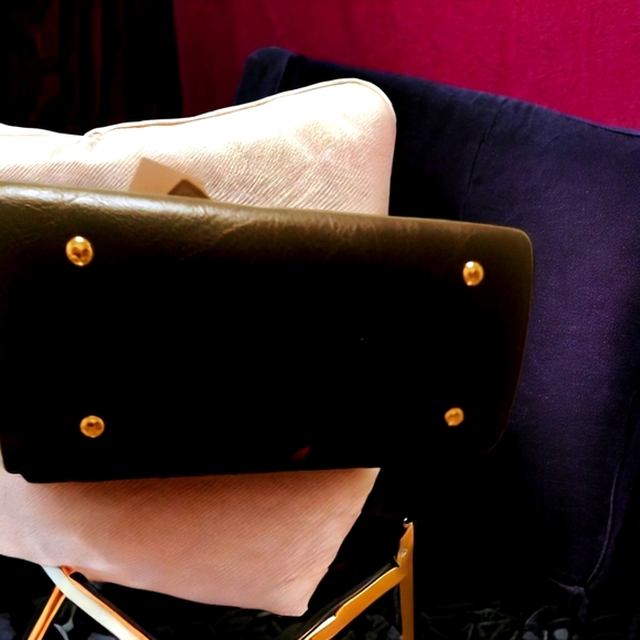 Black Tribal Leather Top Handle Satchel Handbag Set w Wallet - Picture 4 of 9